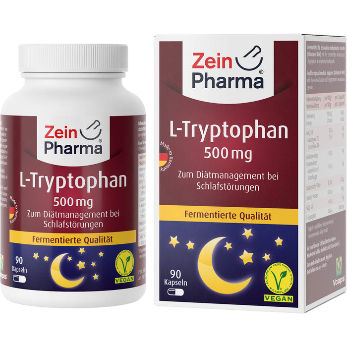 ZeinPharma L-Tryptophan 500 mg Kapseln bei Schlafstörungen, 90 pc Capsules