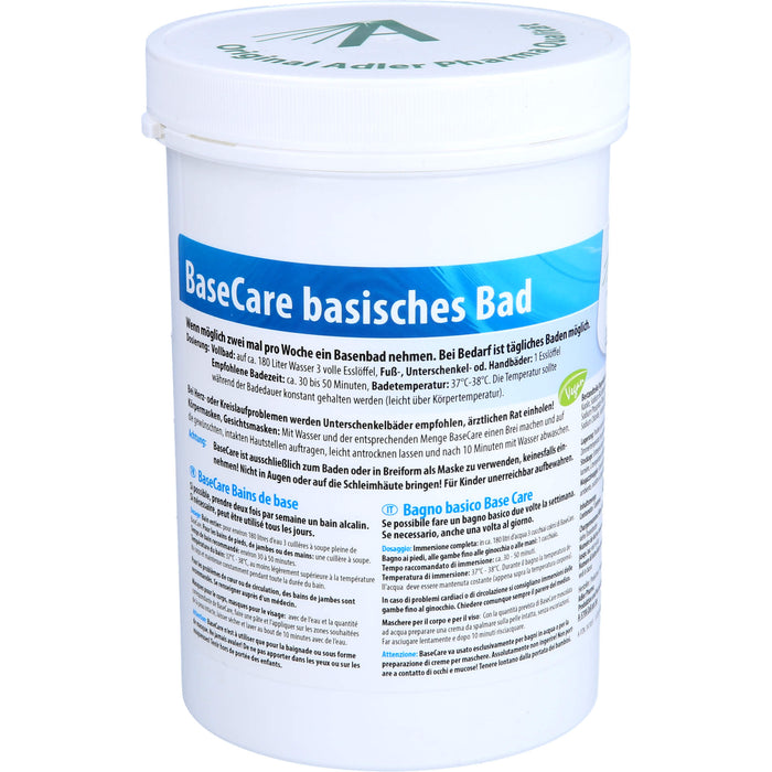 BaseCare basisches Bad Pulver unterstützt den Abbau von Schadstoffen und Säuren über die Haut, 400 g Pulver