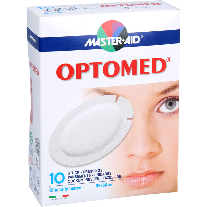 OPTOMED Augenkompresse selbstklebend steril, 10 pc Compresses