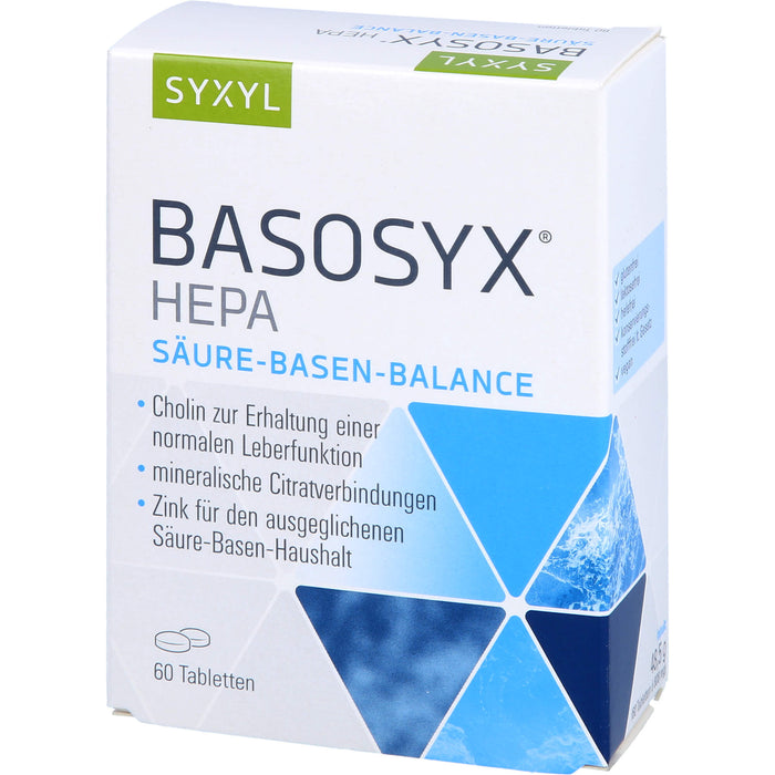 SYXYL BASOSYX Hepa Säure-Basen-Balance Tabletten, 60 pc Tablettes