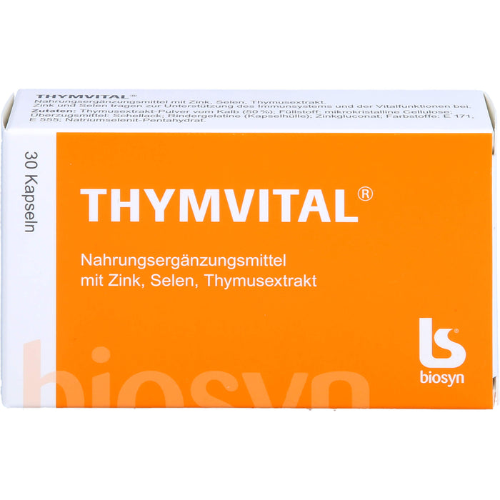 THYMVITAL Kapseln mit Thymusextrakt, Selen und Zink, 30 pc Capsules