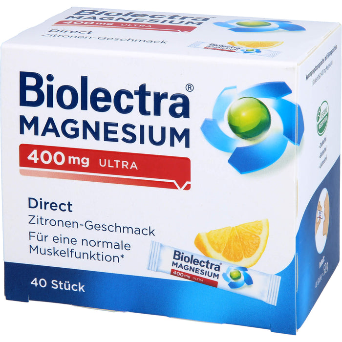 Biolectra Magnesium 400 mg ultra direct Zitronengeschmack, 40 pc Sachets