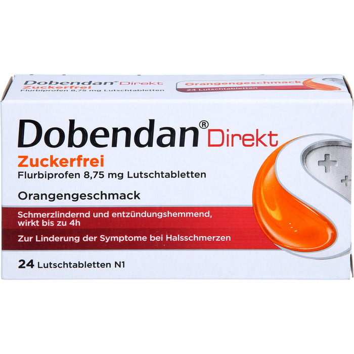 DOBENDAN Direkt Zuckerfrei Lutschtabletten bei starken Halsschmerzen & Schluckbeschwerden, 24 pc Tablettes