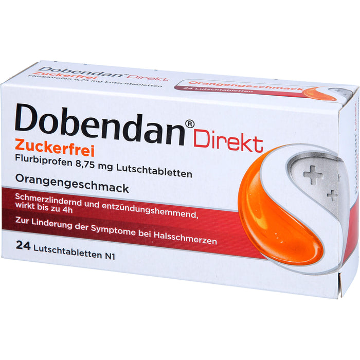 DOBENDAN Direkt Zuckerfrei Lutschtabletten bei starken Halsschmerzen & Schluckbeschwerden, 24 pc Tablettes