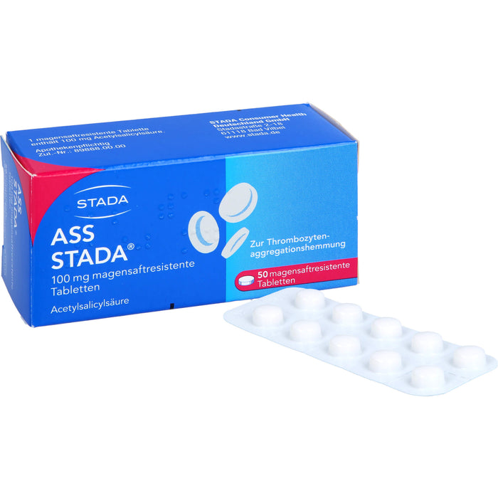 ASS STADA 100 mg magensaftresistente Tabletten zur Thrombozytenaggregationshemmung, 50 pc Tablettes