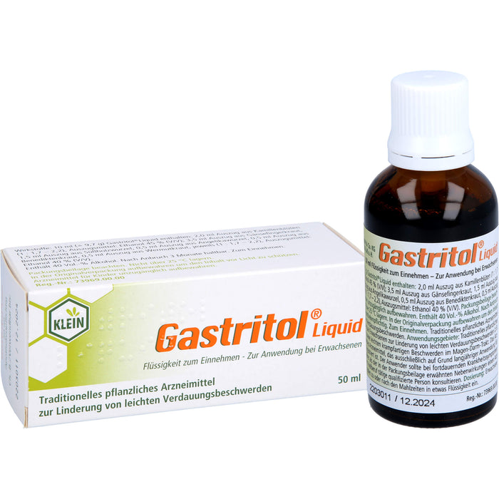 Gastritol Liquid Tropfen bei leichten Verdauungsbeschwerden, 50 ml Solution