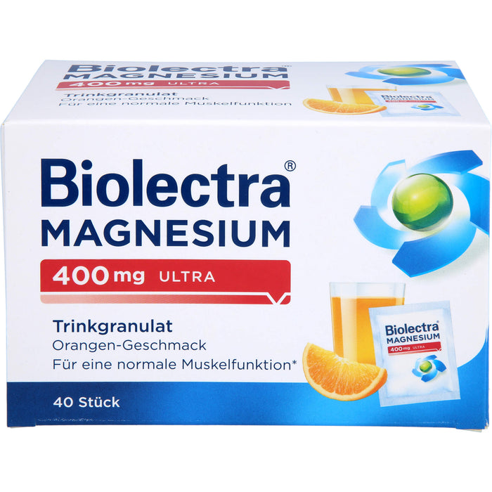Biolectra Magnesium 400 mg ultra orange Trinkgranulat, 40 pcs. Sachets