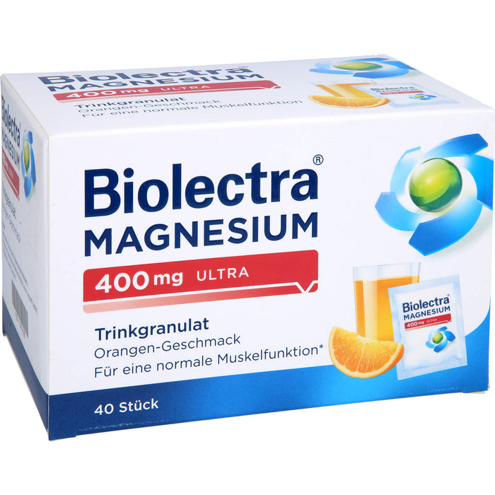 Biolectra Magnesium 400 mg ultra orange Trinkgranulat, 40 pcs. Sachets