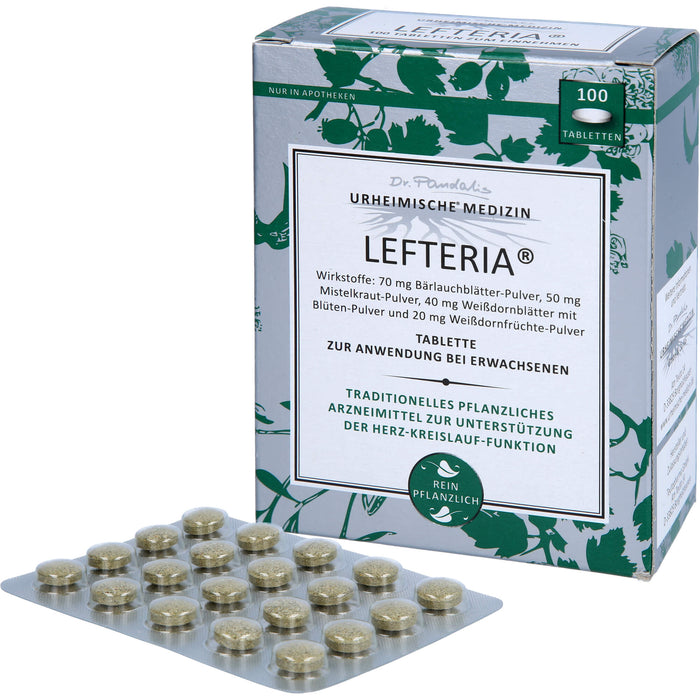 LEFTERIA Tabletten zur Unterstützung der Herz-Kreislauf-Funktion, 100 pcs. Tablets