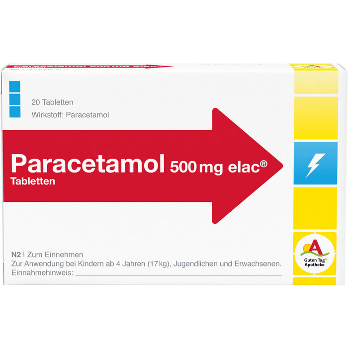 Paracetamol 500 mg elac® Tabletten, 20 St. Tabletten