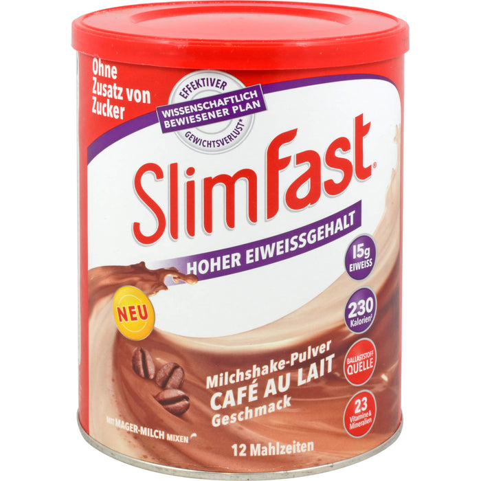 SlimFast Milchshake-Pulver Café au Lait, 438 g Poudre