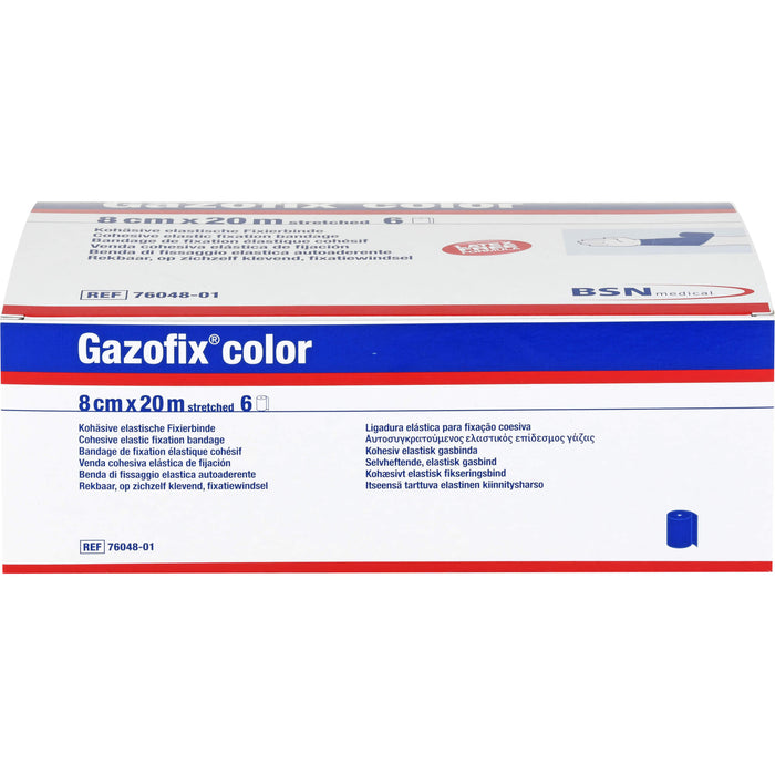 Gazofix color kohäsive Fixierbinde blau 20m x 8cm, 6 St BIN