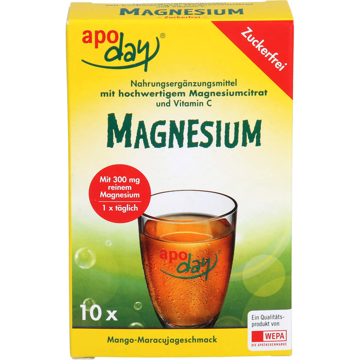 Apoday Magnesium Pulver mit Mango-Maracujageschmack zuckerfrei, 4.5 g Pulver