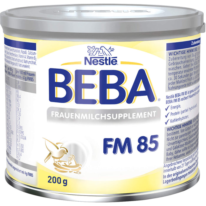 Nestlé BEBA Frauenmilchsupplement FM 85 von Geburt an Säuglingsnahrung, 200 g Poudre