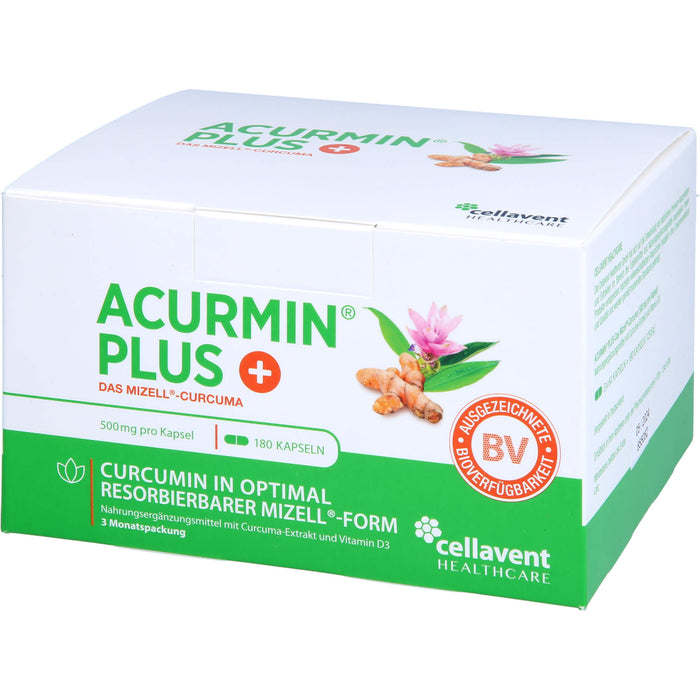 ACURMIN Plus Mizell-Curcuma Kapseln, 180 pc Capsules