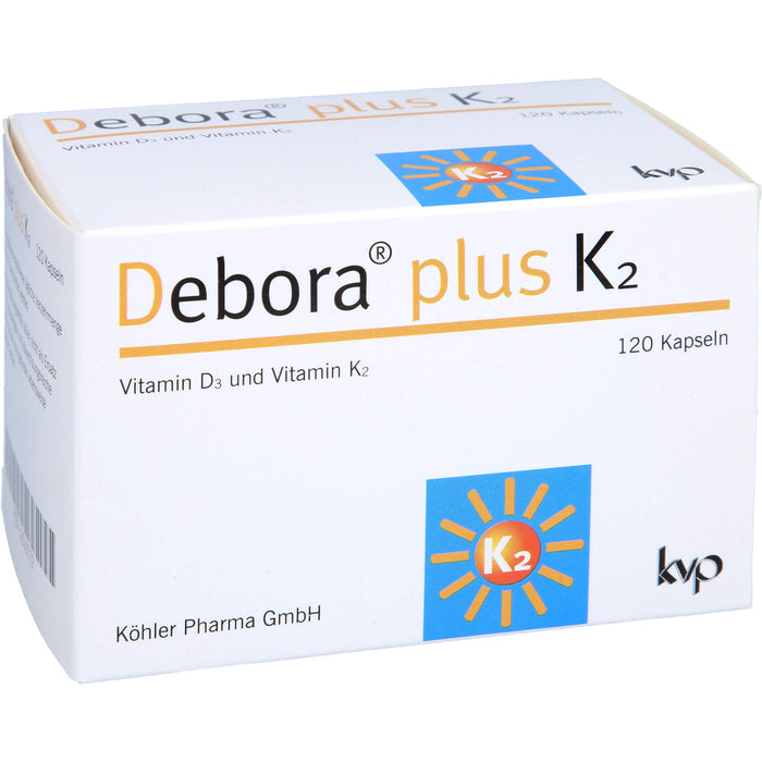 Debora plus K2 Vitamin D3 und Vitamin K2 Kapseln, 120 pcs. Capsules