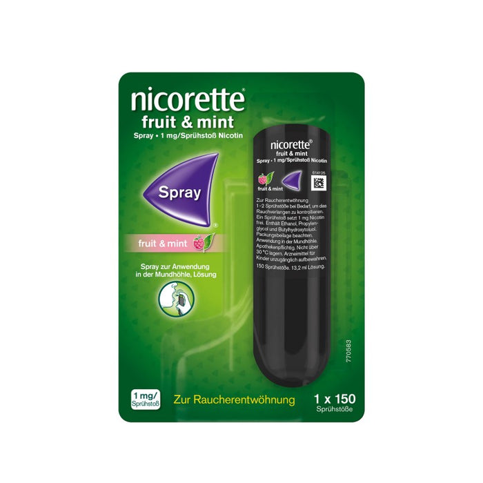 nicorette fruit & mint Spray zur Anwendung in der Mundhöhle, 1 pcs. Spray