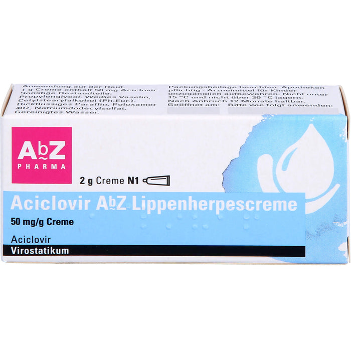 Aciclovir AbZ Lippenherpescreme 50 mg/g Creme, 2 g Crème