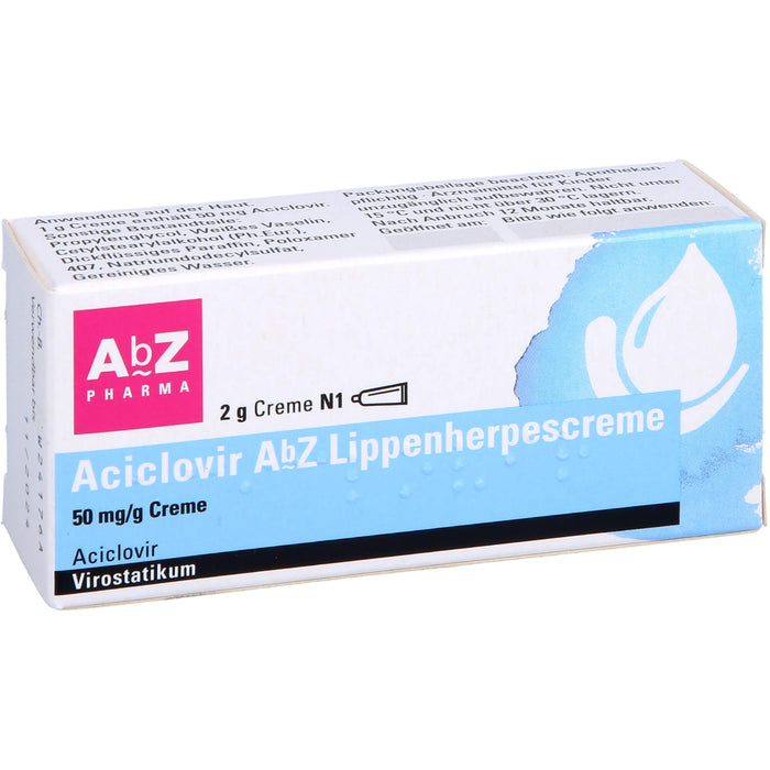 Aciclovir AbZ Lippenherpescreme 50 mg/g Creme, 2 g Crème