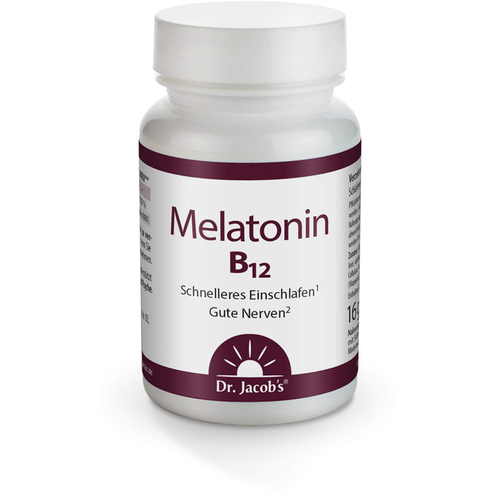Dr. Jacob's Melatonin 1 mg + Vitamin B12 60 Lutschtabletten Kirsche vegan, 60 pc Tablettes