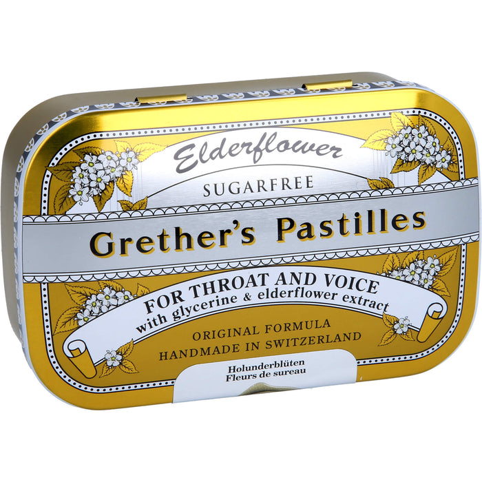 Grether´s Pastilles Elderflower zuckerfrei, 110 g Pastillen