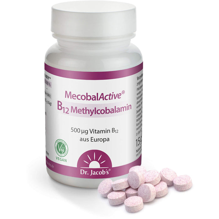 Dr. Jacob's Vitamin B12 Methylcobalamin 500 mcg hochdosiert Lutschtabletten, 60 pcs. Tablets