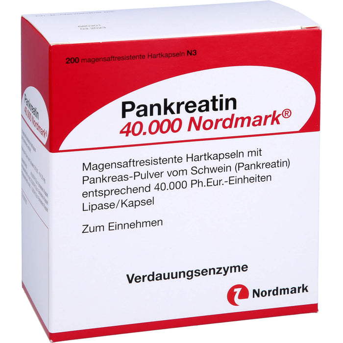 Pankreatin 40.000 Nordmark Hartkapseln Verdauungsenzyme, 200 pcs. Capsules