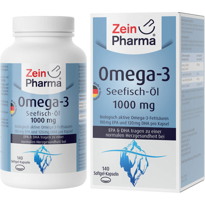 ZeinPharma Omega-3 Seefisch-Öl 1000 mg Kapseln, 140 pcs. Capsules