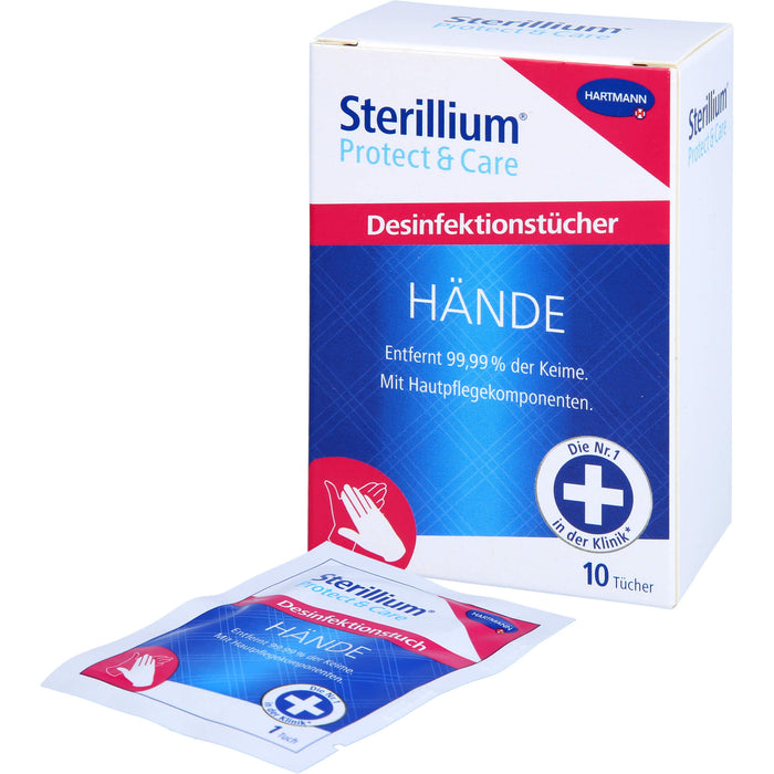 Sterillium Protect & Care Desinfektionstücher für die Hände, 10 pc Tissus