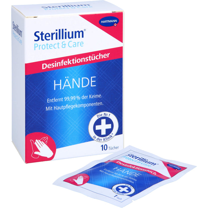 Sterillium Protect & Care Desinfektionstücher für die Hände, 10 pc Tissus