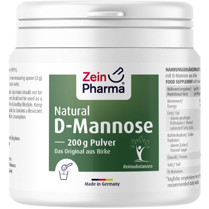 ZeinPharma Natural D Mannose Pulver, 200 g Poudre