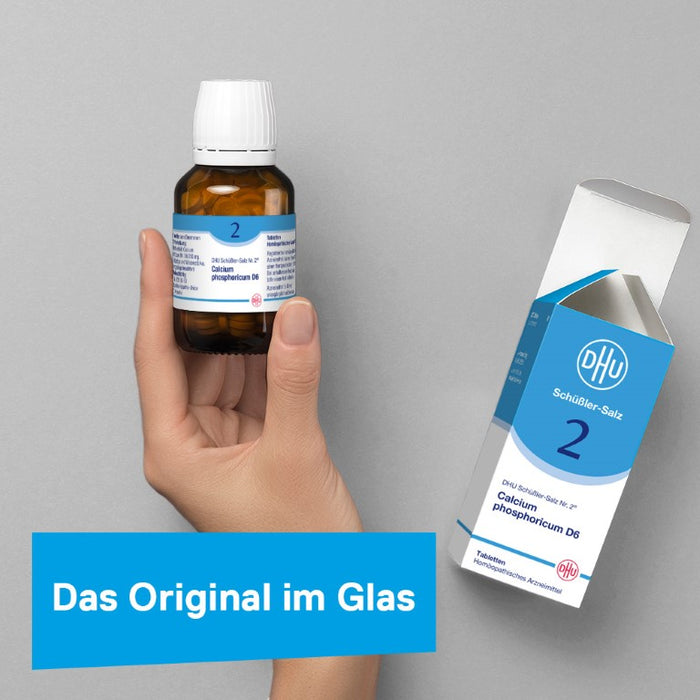 DHU Schüßler-Salz Nr. 2 Calcium phosphoricum D6 – Das Mineralsalz der Knochen und Zähne – das Original – umweltfreundlich im Arzneiglas, 200 pcs. Tablets