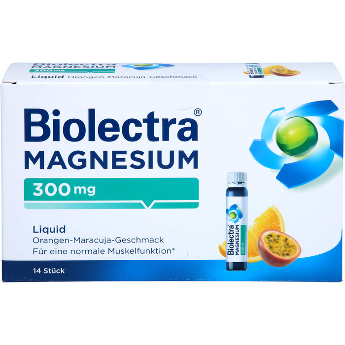 Biolectra Magnesium 300 mg aktiv Liquid Orangen-Maracuja-Geschmack, 14 pcs. Solution