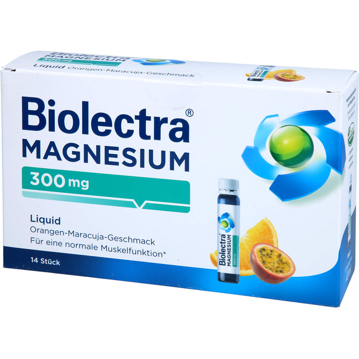 Biolectra Magnesium 300 mg aktiv Liquid Orangen-Maracuja-Geschmack, 14 pcs. Solution