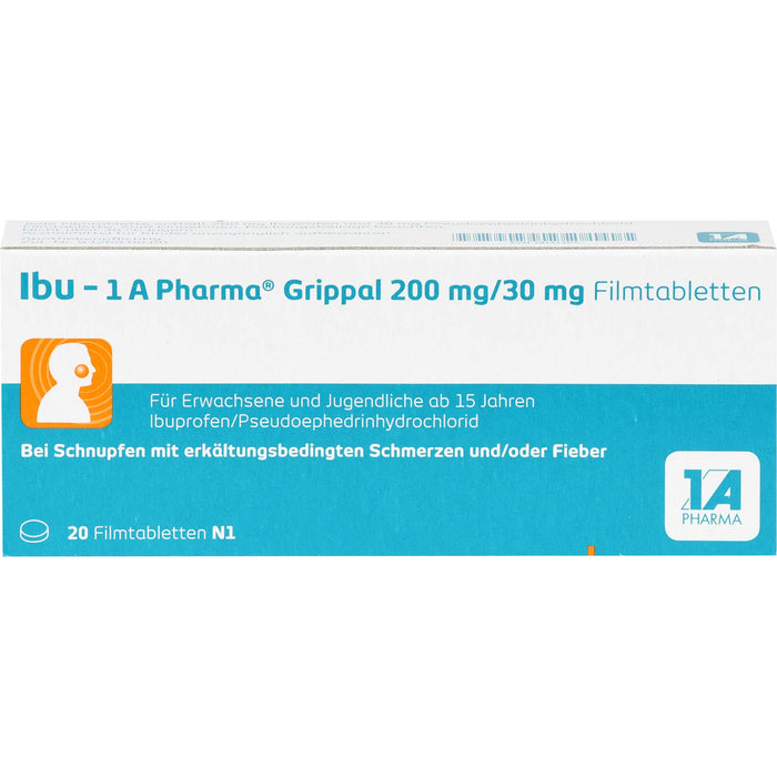 Ibu - 1 A Pharma Grippal 200 mg/30 mg Filmtabletten, 20 pcs. Tablets