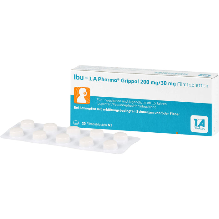 Ibu - 1 A Pharma Grippal 200 mg/30 mg Filmtabletten, 20 pcs. Tablets
