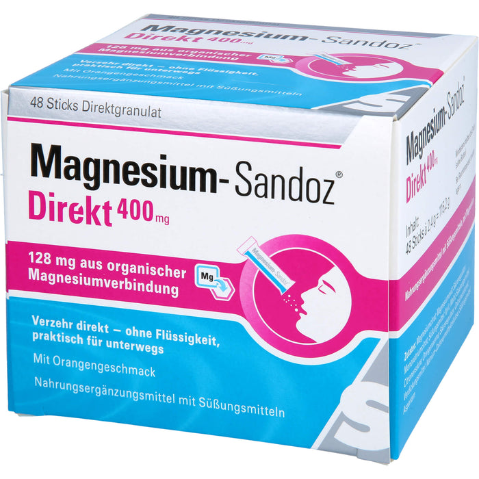 Magnesium-Sandoz direkt 400 mg Sticks Direktgranulat, 48 pcs. Sticks