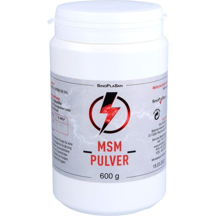 SinoPlaSan MSM Pulver 99,9% Methylsulfonylmethan, 600 g Powder