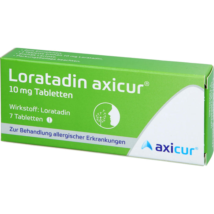 Axicur Loratadin 10 mg Tabletten bei Allergien, 7 pcs. Tablets