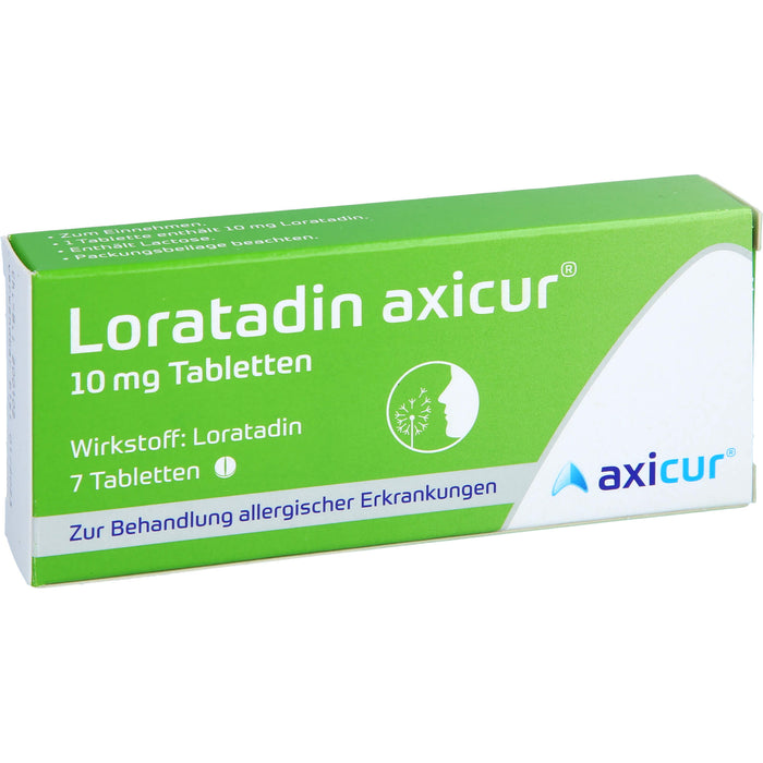 Axicur Loratadin 10 mg Tabletten bei Allergien, 7 pcs. Tablets