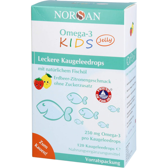 NORSAN Omega-3 Kids Jelly leckere Kaugeleedrops, 120 pc Bonbons de gomme