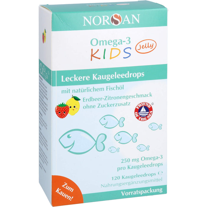 NORSAN Omega-3 Kids Jelly leckere Kaugeleedrops, 120 pc Bonbons de gomme