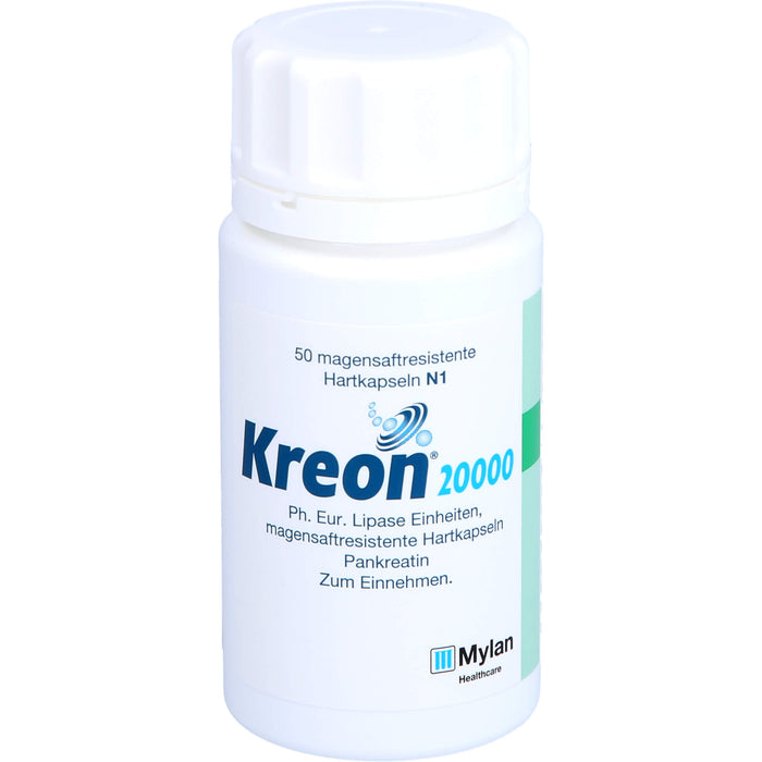 Kreon 20 000 Ph.Eur. Lipase Einheiten Hartkapseln bei einer exokrinen Pankreasinsuffiziens, 50 pc Capsules