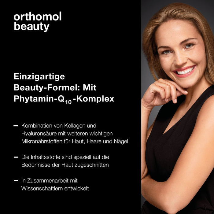 Orthomol Beauty für Frauen - unterstützt Haut, Haare und Nägel - mit Coenzym Q10, Biotin und Zink - Beauty-Box mit Trinkampullen, 30 pc Portions quotidiennes
