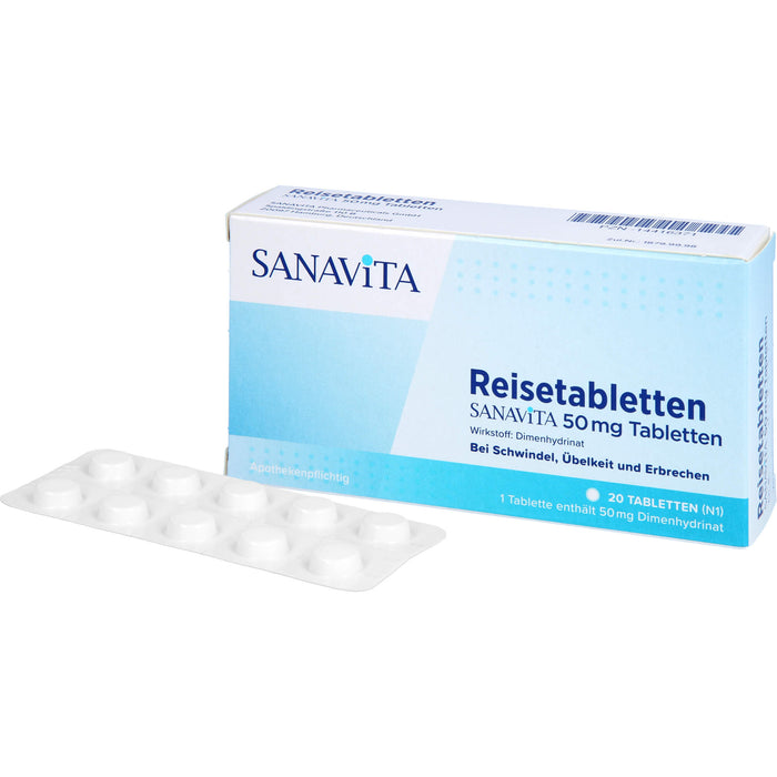 Reisetabletten Sanavita 50 mg Tabletten, 20 pcs. Tablets