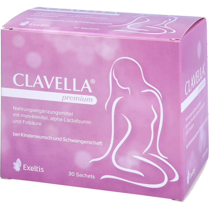 CLAVELLA premium bei Kinderwunsch und Schwangerschaft Sachets, 30 pcs. Sachets