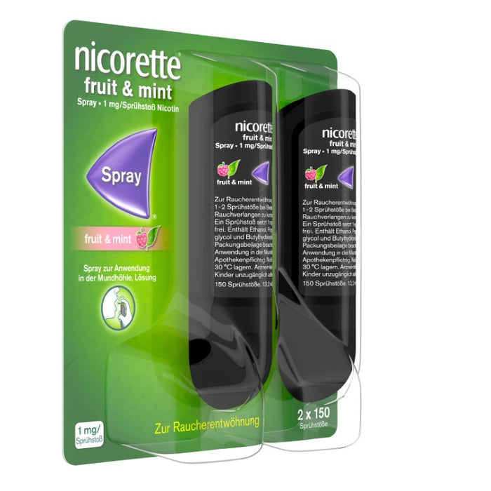 nicorette fruit & mint Spray zur Anwendung in der Mundhöhle, 2 pcs. Spray