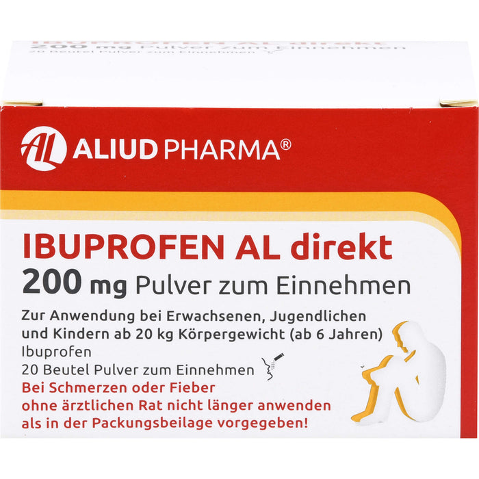 AL Ibuprofen direkt 200 mg Pulver bei Schmerzen und Fieber, 20 pcs. Powder