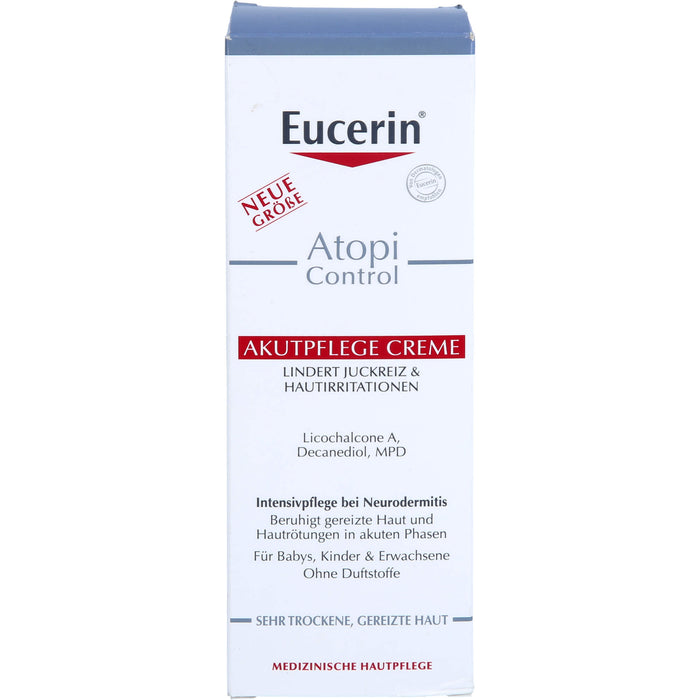 Eucerin AtopiControl Akutpflege Creme reduziert Juckreiz und lindert Rötungen und Hautreizungen, 100 ml Cream