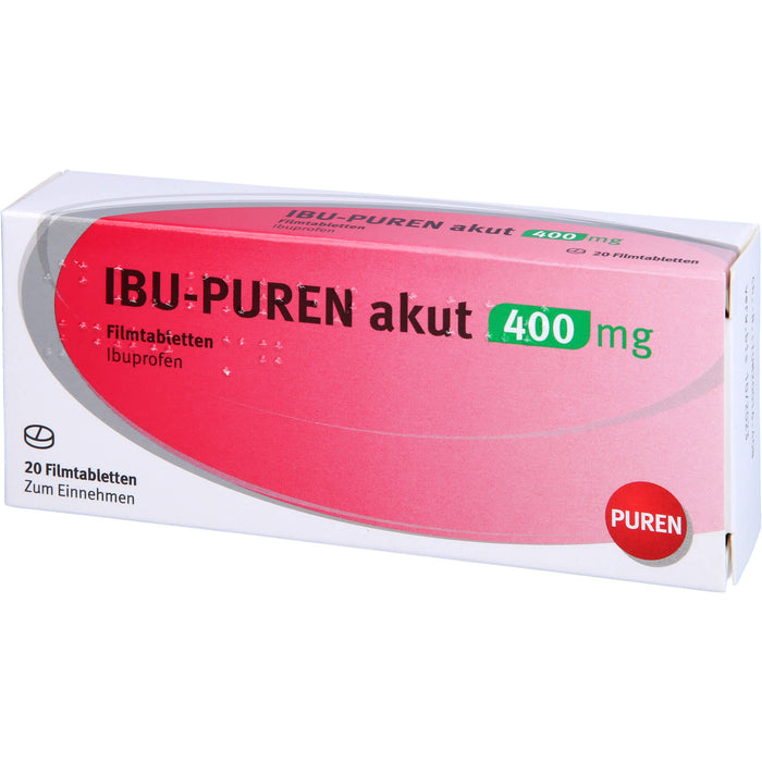 PUREN Ibu akut 400 mg Filmtabletten bei Schmerzen und Fieber, 20 pc Tablettes